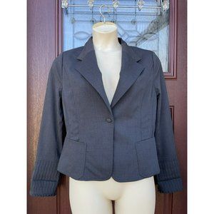 MSRP $885 Barron Duquette Black Onyx Fitted Jacket Blazer Women Size L L…